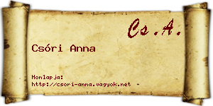 Csóri Anna névjegykártya