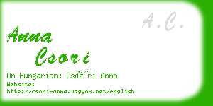 anna csori business card